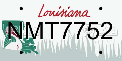 NMT7752 Louisiana License Plate