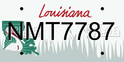 NMT7787 Louisiana License Plate