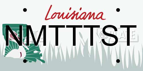 NMTTTST Louisiana License Plate