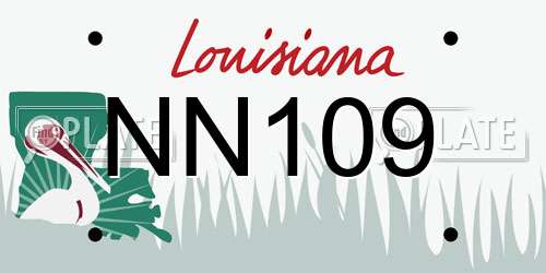 NN109 Louisiana License Plate