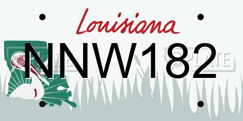 NNW182 Louisiana License Plate