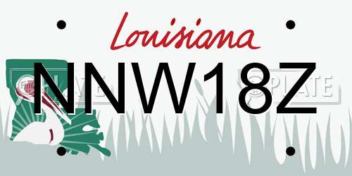 NNW18Z Louisiana License Plate