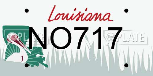 NO717 Louisiana License Plate