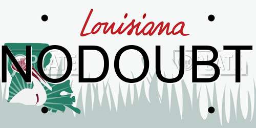 NODOUBT Louisiana License Plate