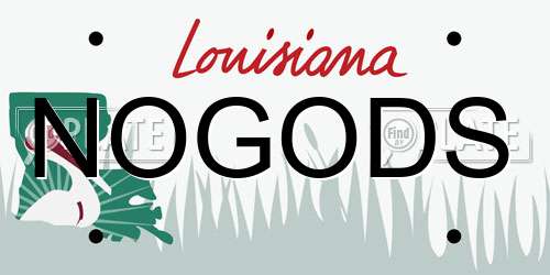NOGODS Louisiana License Plate
