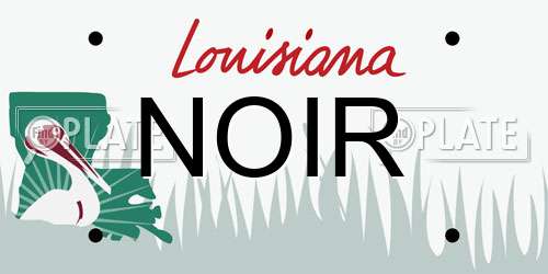 NOIR Louisiana License Plate
