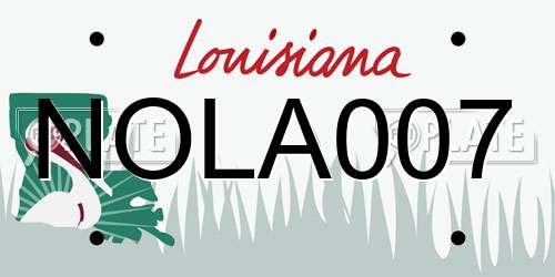 NOLA007 Louisiana License Plate