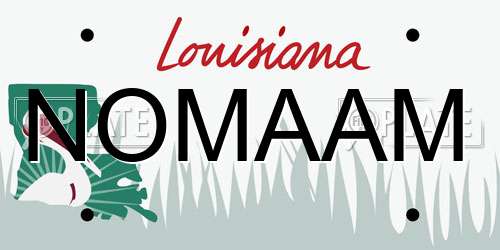 NOMAAM Louisiana License Plate