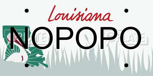 NOPOPO Louisiana License Plate
