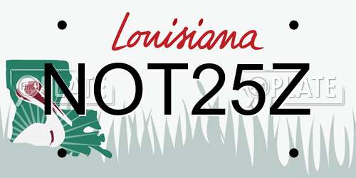 NOT25Z Louisiana License Plate