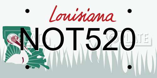 NOT520 Louisiana License Plate