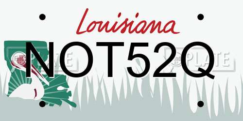 NOT52Q Louisiana License Plate
