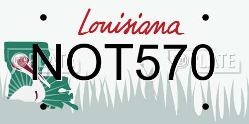 NOT570 Louisiana License Plate