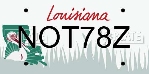 NOT78Z Louisiana License Plate