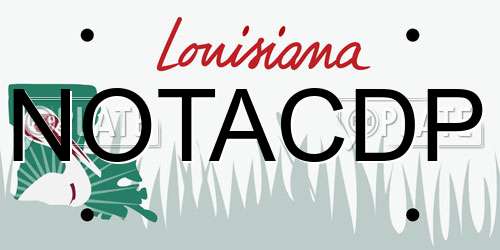 NOTACDP Louisiana License Plate