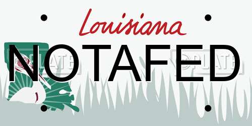 NOTAFED Louisiana License Plate