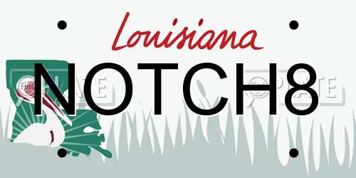 NOTCH8 Louisiana License Plate