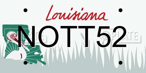 NOTT52 Louisiana License Plate