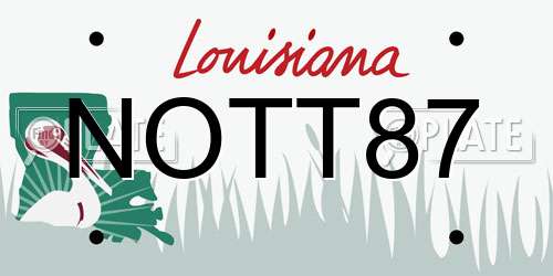 NOTT87 Louisiana License Plate
