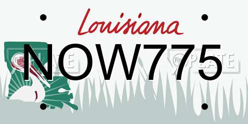 NOW775 Louisiana License Plate