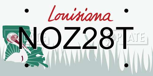 NOZ28T Louisiana License Plate