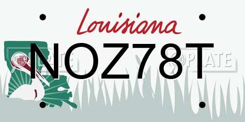 NOZ78T Louisiana License Plate