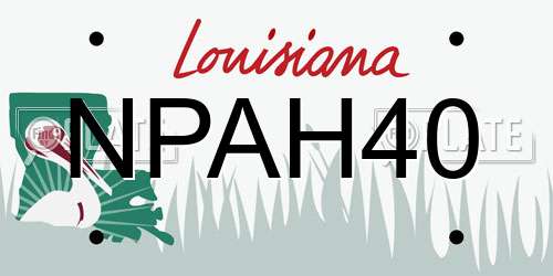 NPAH40 Louisiana License Plate