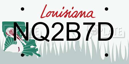 NQ2B7D Louisiana License Plate
