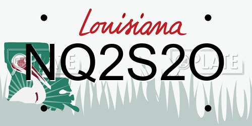 NQ2S2O Louisiana License Plate