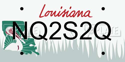 NQ2S2Q Louisiana License Plate