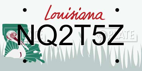 NQ2T5Z Louisiana License Plate