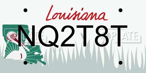 NQ2T8T Louisiana License Plate
