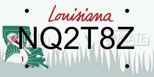 NQ2T8Z Louisiana License Plate
