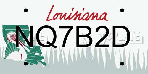 NQ7B2D Louisiana License Plate
