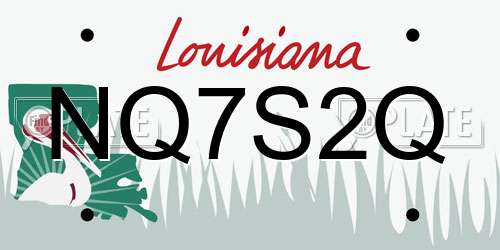 NQ7S2Q Louisiana License Plate