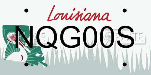 NQG00S Louisiana License Plate