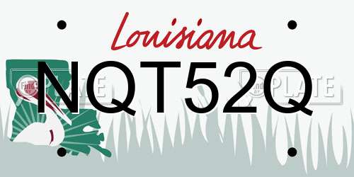 NQT52Q Louisiana License Plate