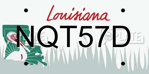 NQT57D Louisiana License Plate