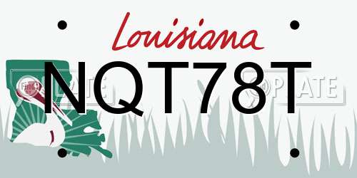NQT78T Louisiana License Plate