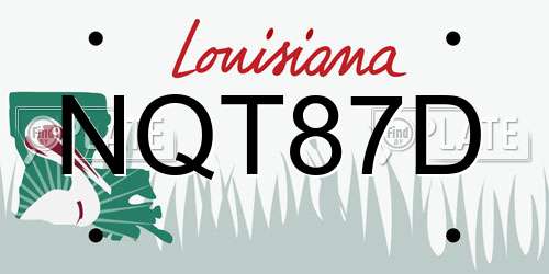 NQT87D Louisiana License Plate