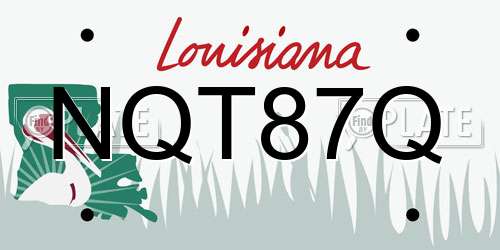 NQT87Q Louisiana License Plate