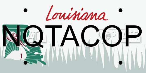 NQTACOP Louisiana License Plate