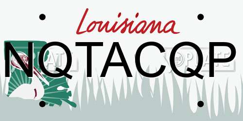 NQTACQP Louisiana License Plate