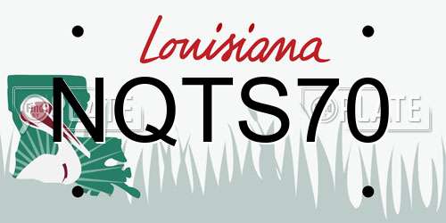 NQTS70 Louisiana License Plate