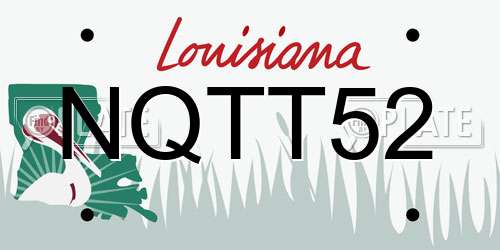 NQTT52 Louisiana License Plate