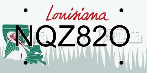 NQZ82O Louisiana License Plate