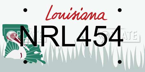 NRL454 Louisiana License Plate