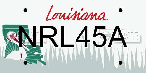 NRL45A Louisiana License Plate
