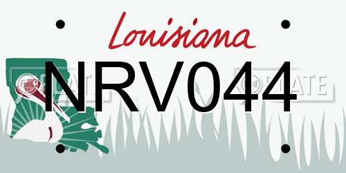 NRV044 Louisiana License Plate