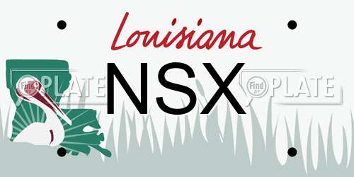 NSX Louisiana License Plate